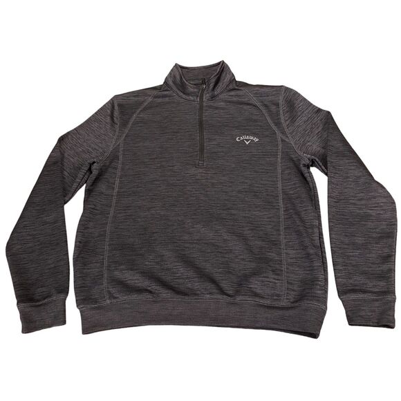 Callaway Golf Quarter Zip Men's Small Gray Space Dye Long Sleeve Mock Neck - Picture 1 of 16